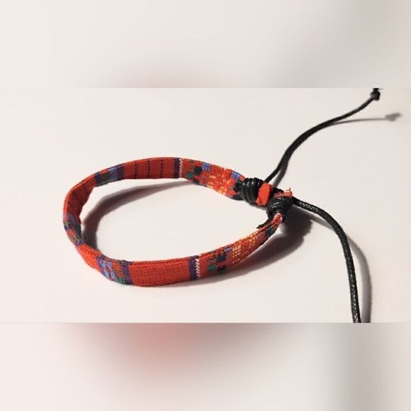 Men's bracelet stripped punk red New d76 - Picture 1 of 1